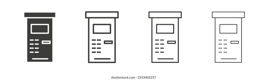 ATM icons collection. vector set in black color