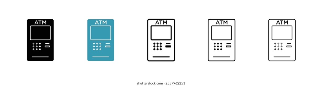 ATM icons pack in black and blue.
