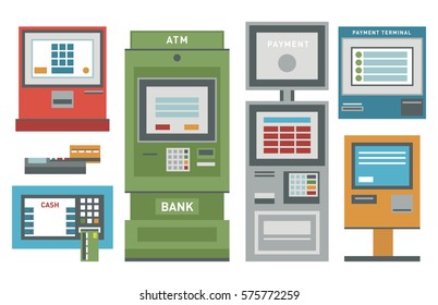 ATM icons vector illustration.