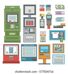 ATM icons vector illustration.