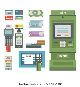 ATM icons vector illustration.