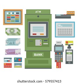 ATM icons vector illustration.