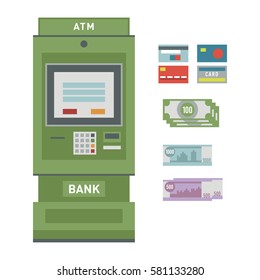 ATM icons vector illustration.