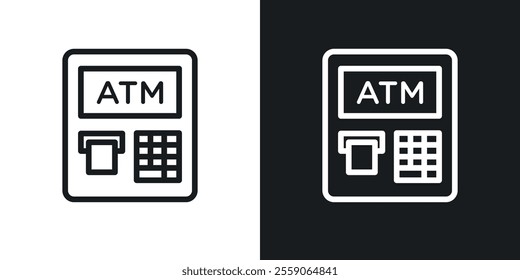 ATM icons. vector set in black colors