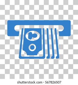 ATM Insert Cash icon. Vector illustration style is flat iconic symbol, cobalt color, transparent background. Designed for web and software interfaces.