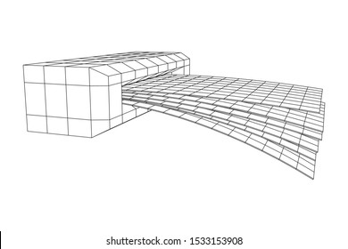 ATM insert cash withdrawal. Dollar banknotes in automated teller machine slot. Financial transaction, e-payment concept. Quick cash, money wireframe low poly mesh vector illustration.