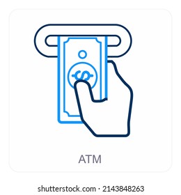 Cajero Automático E Insertar Concepto De Icono De Dinero