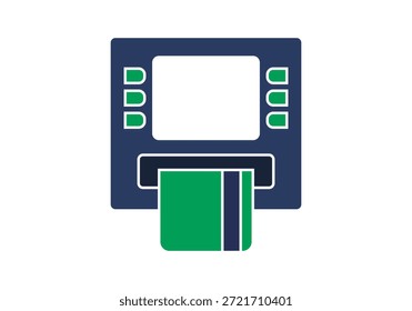 ATM with inserted bank card for banking and finance transactions