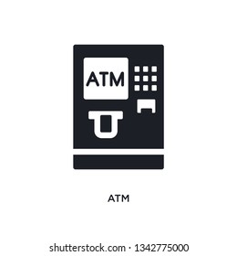 atm isolated icon. simple element illustration from payment concept icons. atm editable logo sign symbol design on white background. can be use for web and mobile