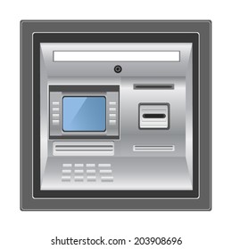 ATM isolated on white photo-realistic