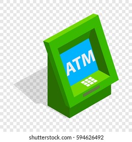 ATM isometric icon 3d on a transparent background vector illustration
