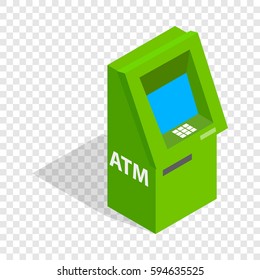 Atm isometric icon 3d on a transparent background vector illustration