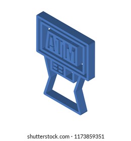 Atm isometric left top view 3D icon