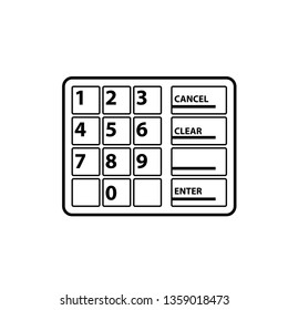 Atm keypad outline icon. Clipart image isolated on white background