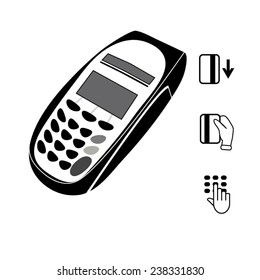 ATM keypad and POS-Terminal - simple icons