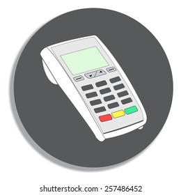 ATM keypad and POS-Terminal - simple icons on a grey background