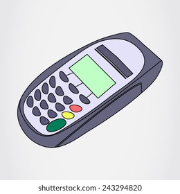 ATM keypad and Terminal - simple icons on a grey background