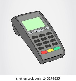 ATM keypad and Terminal - simple icons on a grey background