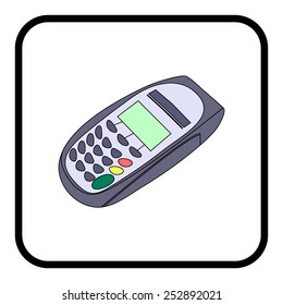 ATM keypad and Terminal - simple icons on a grey background