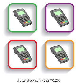 ATM keypad and Terminal - simple icons  with shadow