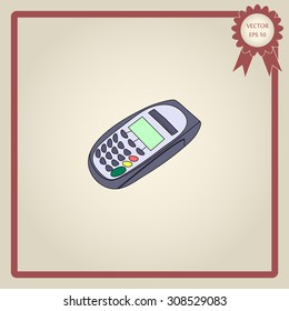 ATM keypad and Terminal - simple icons 
