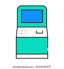 atm kiosk line icon vector. atm kiosk sign. isolated symbol illustration