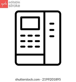 ATM line icon. automated teller machine for banking apps and websites. credit card, money cash machine bank Payment. Editable stroke. vector illustration design on white background. EPS 10