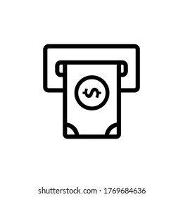 ATM line icon. Money withdraw sign