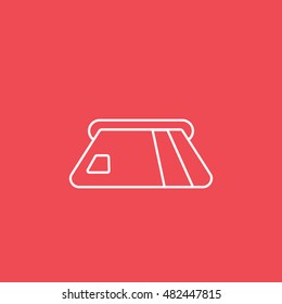 ATM Line Icon On Red Background