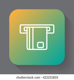 ATM line icon, outline vector logo illustration, color linear pictogram isolated on gray