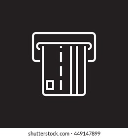 Atm line icon, outline vector logo, linear pictogram isolated on black, pixel perfect illustration