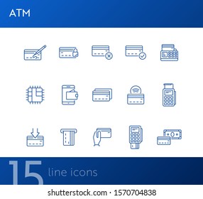 ATM line icon set. Banking and cash concept. Vector illustration can be used for topics like shopping, supermarkets, stores