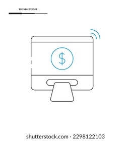 ATM Line Icon Vector Design.