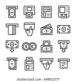 ATM Line Icons Set