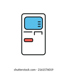 Icono delgado de la línea Atm. Color. Elemento de icono simple para sitios web, diseño web, aplicación móvil, infografía. Icono de línea delgada para el diseño y desarrollo de sitios web, desarrollo de aplicaciones.