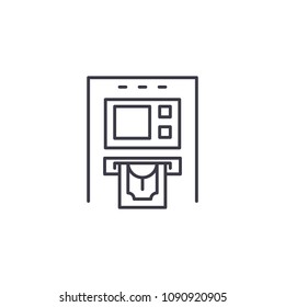 ATM linear icon concept. ATM line vector sign, symbol, illustration.
