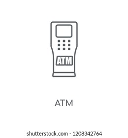 Atm linear icon. Atm concept stroke symbol design. Thin graphic elements vector illustration, outline pattern on a white background, eps 10.