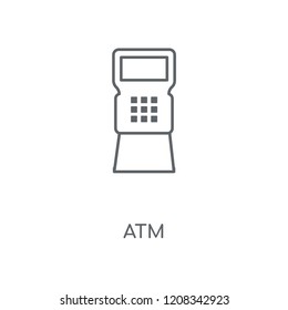 Atm linear icon. Atm concept stroke symbol design. Thin graphic elements vector illustration, outline pattern on a white background, eps 10.