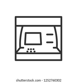 ATM. linear icon. Line with editable stroke