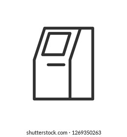 ATM. linear icon. Line with editable stroke