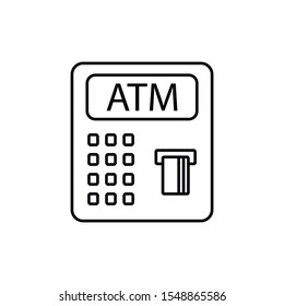 Atm linear icon. Modern outline Atm logo concept on white background from Cryptocurrency economy and finance collection. Suitable for use on web apps, mobile apps and print media.