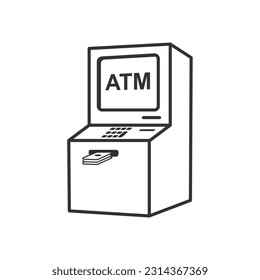 ATM linear icon. Modern outline ATM logo concept on white background from Cryptocurrency economy and finance collection. Suitable for use on web apps, mobile apps and print media.