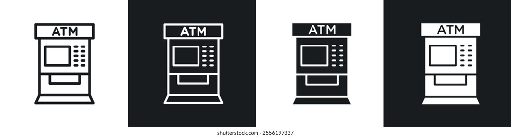 ATM linear icon set for app, and web design.