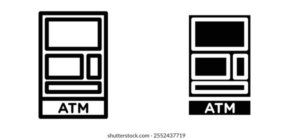 ATM liner icon vector set.