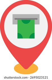 ATM Location Pointer with Money Icon