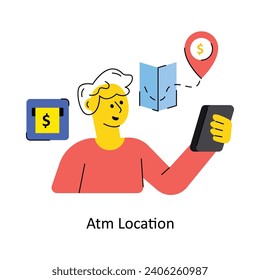ATM Location Vektorgrafik Ausgefüllte Umrissgrafik. Symbol auf weißem Hintergrund EPS10-Datei 