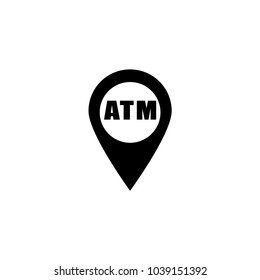 Atm Location vector icon. Simple flat symbol on white background