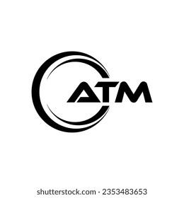 ATM Logo Design, Inspiration für eine einzigartige Identität. Modernes Eleganz und kreatives Design. Markieren Sie Ihren Erfolg mit dem Markieren dieses Logos.