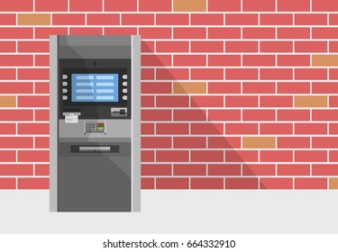 ATM machine in bank or office vector concept.