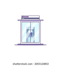Ilustración vectorial de la construcción de máquinas ATM
